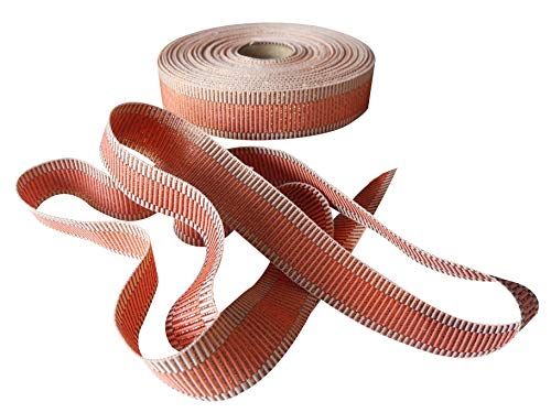 Carte Dozio lint van polyester en Lurex in twee kleuren afwisselend (poeder/koraal/poeder) – hoogte 25 mm – lengte 25 m – 1 vel per cf Cipria/Koraal/Cipria