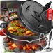 Kesser Dutch Oven Gietijzeren Pan met Deksel voor Buiten & Binnen BBQ Multifunctionele Kookset - Barbecuepan Braadpan voor 2-5 personen met standaard - 13,6 Liter, Zwart