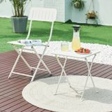 en.casa Table de jardin Vegårshei pliable 45x40x40 cm blanc