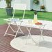 en.casa Table de jardin Vegårshei pliable 45x40x40 cm blanc