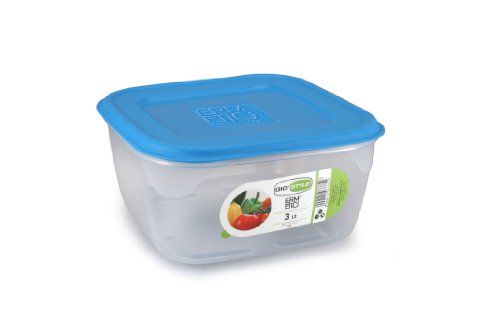 Gio'Style Contenitore Ermetici Quadrato litri3 Tappo Azzurro - Contenitore per cibo