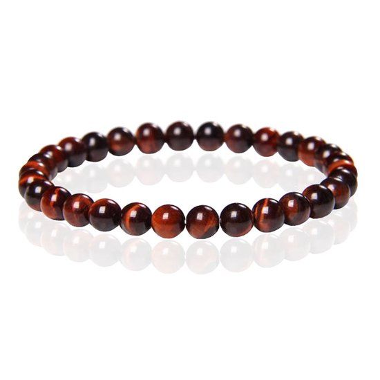 Memphis 6mm Natuursteen Armband - Red Tiger Eye