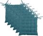 Stof Textile coussin BEA - 6x - bleu pétrole - 40 x 40 x 4 cm