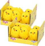 Merkloos / Sans marque Arti Casa Paaskuikens - 18 stuks - geel - pluche - H3,5 cm - Pasen