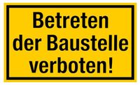 Betreed de bouwplaats verboden, geel-zwart