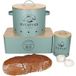 MamboCat set de 3 pièces pour pain, ail et pommes de terre FRESH Mint en métal et bambou