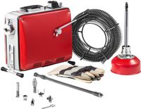 VEVOR Elektrische Afvoerontstopper, 400W, 1400 Tpm, Afvoerontstopper, 20mx16mm en 5mx9,5mm Veerkabel, 0,4mx12mm Flexibele Veer en 6 Snijmessen, voor Buizen met Een Diameter van 50-110mm