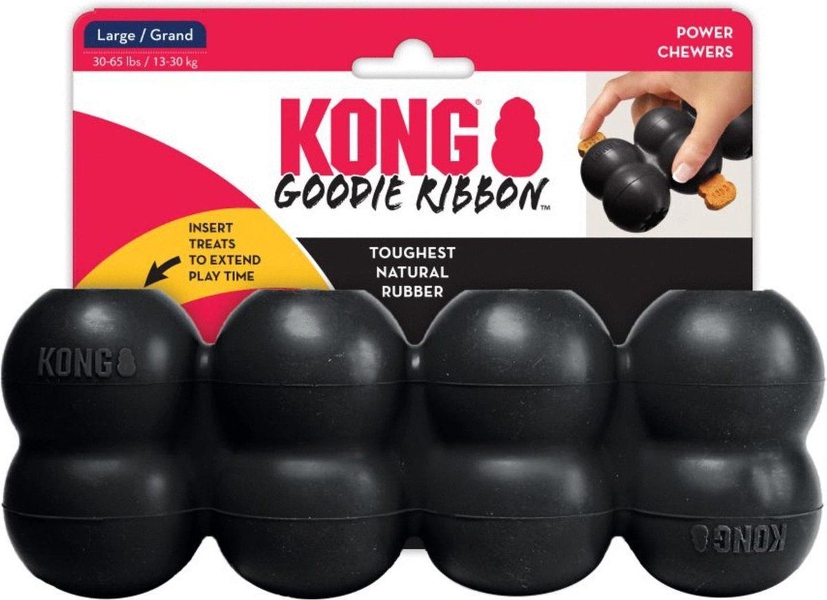 Kong Extreme Goodie Ribbon Zwart - Hondenspeelgoed - M