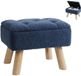 Banc en bois compact avec rangement, bleu foncé
