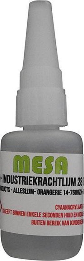 Mesa Industrielijm Super+ 28 gram + ontvetter 10 ML superlijm, super,lijm,lijmen,cyaboacrylaat