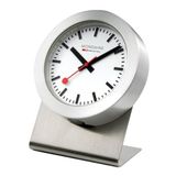 Mondaine - Magneet A660.30318.81SBB Tafelklok 50mm - Officiële Zwitserse Spoorwegen Magnetische Klok Aluminium Behuizing Rode Tweedehands, Zilver, 4 x 5 x 5 cm, Armband
