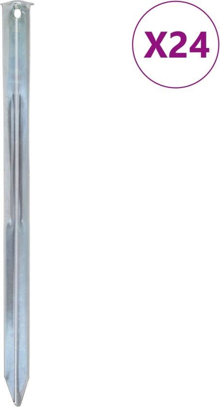 vidaXL Tentharingen 24 stuks Ø20 mm 30 cm gegalvaniseerd staal