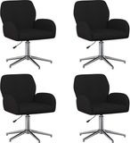 vidaXL Draaibureau stoelen 4 st 54 x 58 x 90 cm Zwart Stof