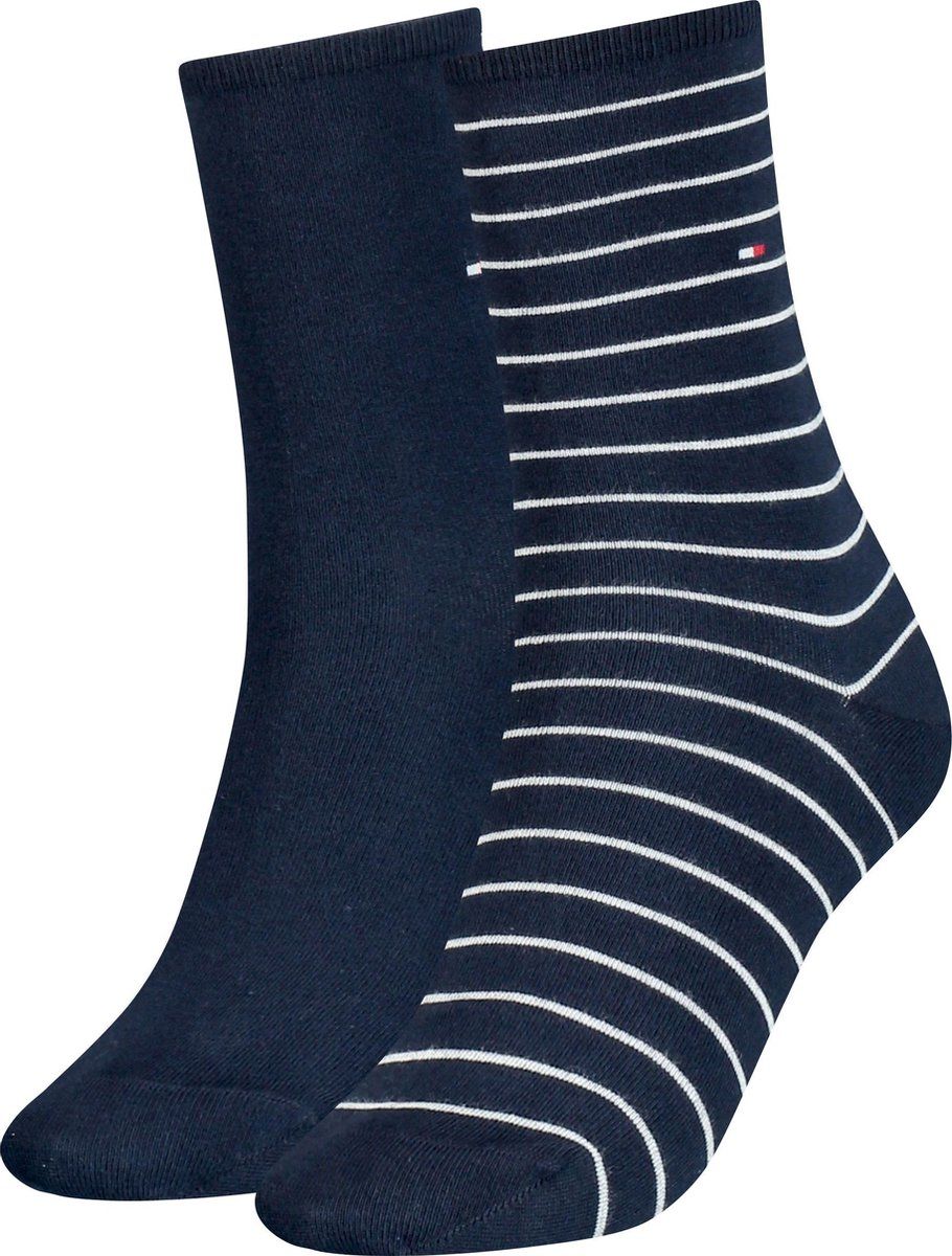 Tommy Hilfiger WOMEN SOCK 2P SMALL STRIPE Vrouwen Sokken Maat 35-38