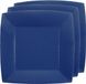 Santex Assiettes à gâteau de fête - bleu foncé - 20x - carton - 18 cm - carré