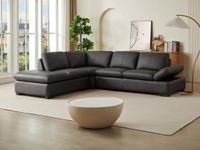 Vente-unique Hoekbank van leer ONYX II - bruin - hoek links