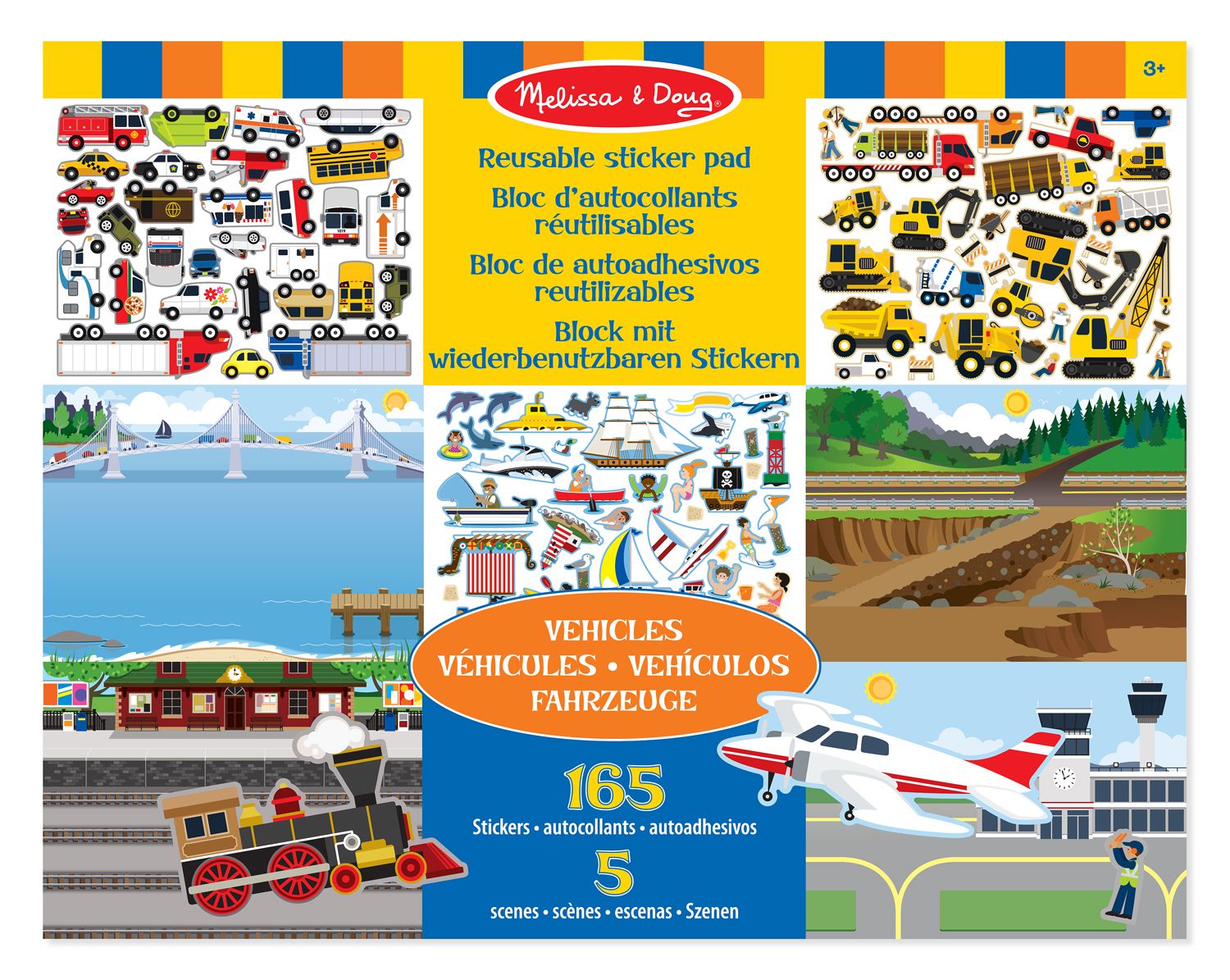 MELISSA & DOUG Stickerboek met herbruikbare stickers Voertuigen - 14199