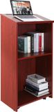 Vevor Sta-Bureau Lessenaar 60 X 36 X 120 Cm, Podiumstandaard met Breed Leesoppervlak En Opbergplank, Sta-Bureau voor Kerk, Kantoor, School, Zwart Podium 30 Kg Draagvermogen Bruin