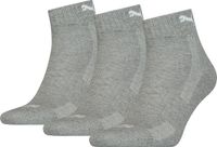 PUMA Unisex quartersokken met badstof zool 3 pack – Grey melange – 39-42