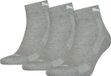 PUMA Unisex quartersokken met badstof zool 3 pack – Grey melange – 39-42