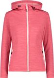 CMP Flexibele en performance hoodie voor dames, Maat S, Polyester, Fleece, Lange mouw, Ritszakken, Woestijnroos mel.