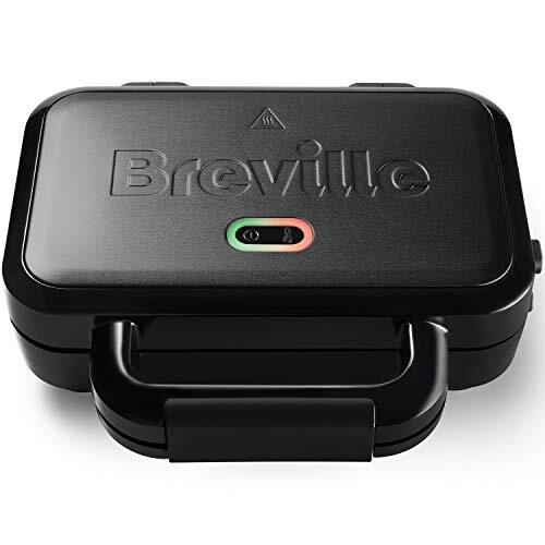 Breville VST082X Ultimate Sandwichmaker, met Extra Diepe Platen, tosti-ijzer voor het toasten van 2 schijven, afneembare, zelfklevende platen, roestvrij staal, Zwart