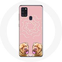 Maniacase Hoesje voor Samsung Galaxy A21S Dogue de Bordeaux symmetrische foto