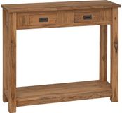 vidaXL Wandtafel Naturel 90 x 30 x 80 cm Massief Teakhout