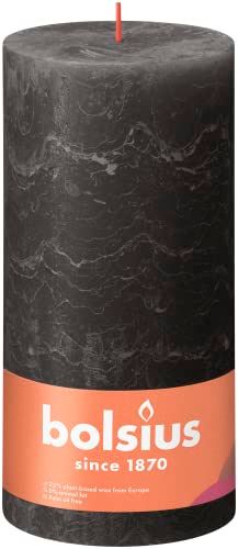 Bolsius Rustieke kaars XXL - antraciet - 20 cm - 4 stuks