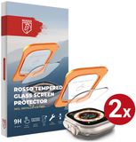 Rosso Screenprotector Geschikt voor Apple Watch Ultra 3/2/1 | Gehard Glas | Beschermglas | Glasplaatje | Case Friendly | Met Installatietray | Eenvoudige montage | 2-Pack |
