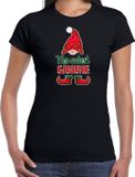 Bellatio Decorations fout kersttrui t-shirt dames - Cutest Gnome - black - Christmas dwarf S
