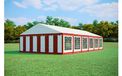 Tente de réception de jardin 6x12m PREMIUM - PVC à traitement ignifuge - Rouge et blanc