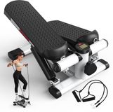 JASPORT ST1 Mini Stepper Fitness voor Thuis – Verstelbare Weerstand, LCD-Display, 2 Weerstandsbanden, Max. 100 kg – Wit