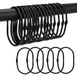 Anneaux de rideau de douche avec fermeture à clip - 20 pièces - Noir - Métal - Diamètre 67 mm