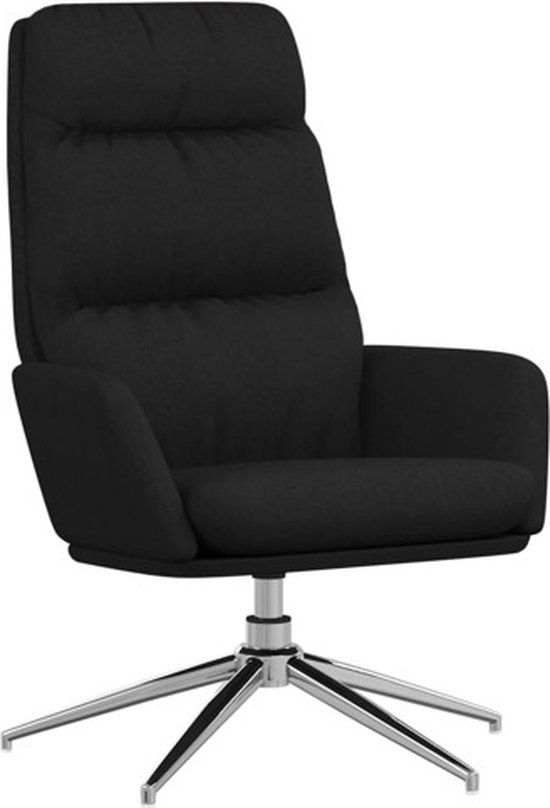 vidaXL Relaxstoel stof zwart