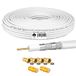 HB-DIGITAL 10m coaxkabel HQ-135 antennekabel 130dB SAT-kabel 8K 4K UHD 4-voudig afgeschermd voor DVB-S / S2 DVB-C / C2 DVB-T / T2 DAB+ radio BK systemen + 4X F-stekker en 2X F-connectoren