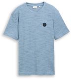 Tom Tailor T-shirt à structure gaufrée - Blue Grey Waffle Inject - Taille S