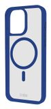 SBS Mag Frame MagSafe Beschermhoes voor iPhone 16 Pro, flexibel en duurzaam, schok- en krasbestendig, camerabescherming van TPU, slank ontwerp, transparant en blauw