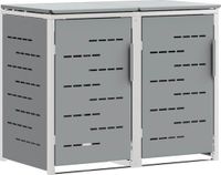 vidaXL Containerombouw voor 2 containers, 240L, Roestvrij staal, Grijs