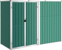 vidaXL Tuinschuur - 225x89x161 cm - Gegalvaniseerd Staal - Groen
