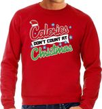 Bellatio Decorations Grote maten foute Kersttrui / sweater - Calories dont count at Christmas - rood voor heren - kerstkleding / kerst outfit XXXXL