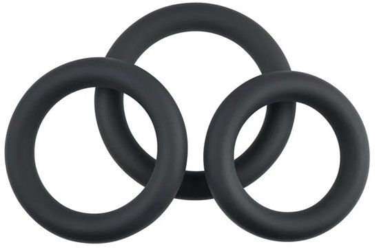 Selopa Cockring Penisring Set van 3 Zwart Kunststof
