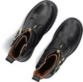 Wysh Chrissy Veterboots Meisjes - Zwart - Leer - Maat 34