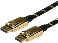 ROLINE 11.04.5649 DisplayPort kabel 10 m Zwart, Goud