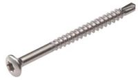 Proftec - Torx 10 Lenskop Glaslatschroeven - 3,2x40mm - Deeldraad - RVS-410 (200 stuks)