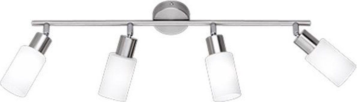 BES LED Trion Smast Plafondlamp - E14 - 4-lichts - Rechthoek - Mat Nikkel - Aluminium - 80cm