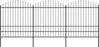 vidaXL Tuinhek met puntige bovenkant, staal, 504 x 200 cm, zwart