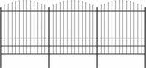 vidaXL Tuinhek met puntige bovenkant, staal, 504 x 200 cm, zwart