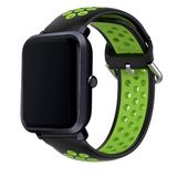Amazfit Zwart/Groen Rubberen Universele Armband 20mm