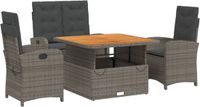 vidaXL Ensemble de jardin 4 pièces avec coussins poly rotin gris